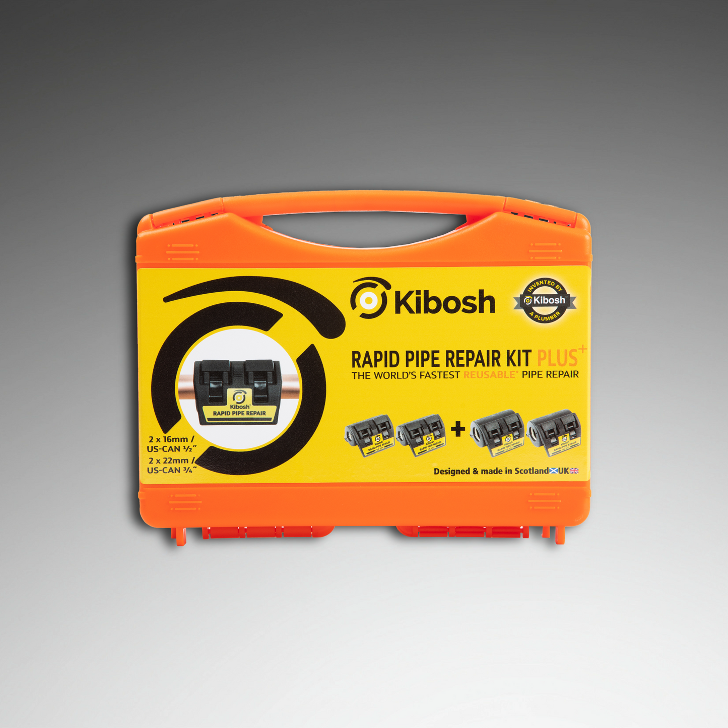 Kibosh rapid pipe repair kit plus
Rapid pipe repair clamp
KIBKITO-RNA2
16mm/US 1/2" 22mm/US 3/4"
