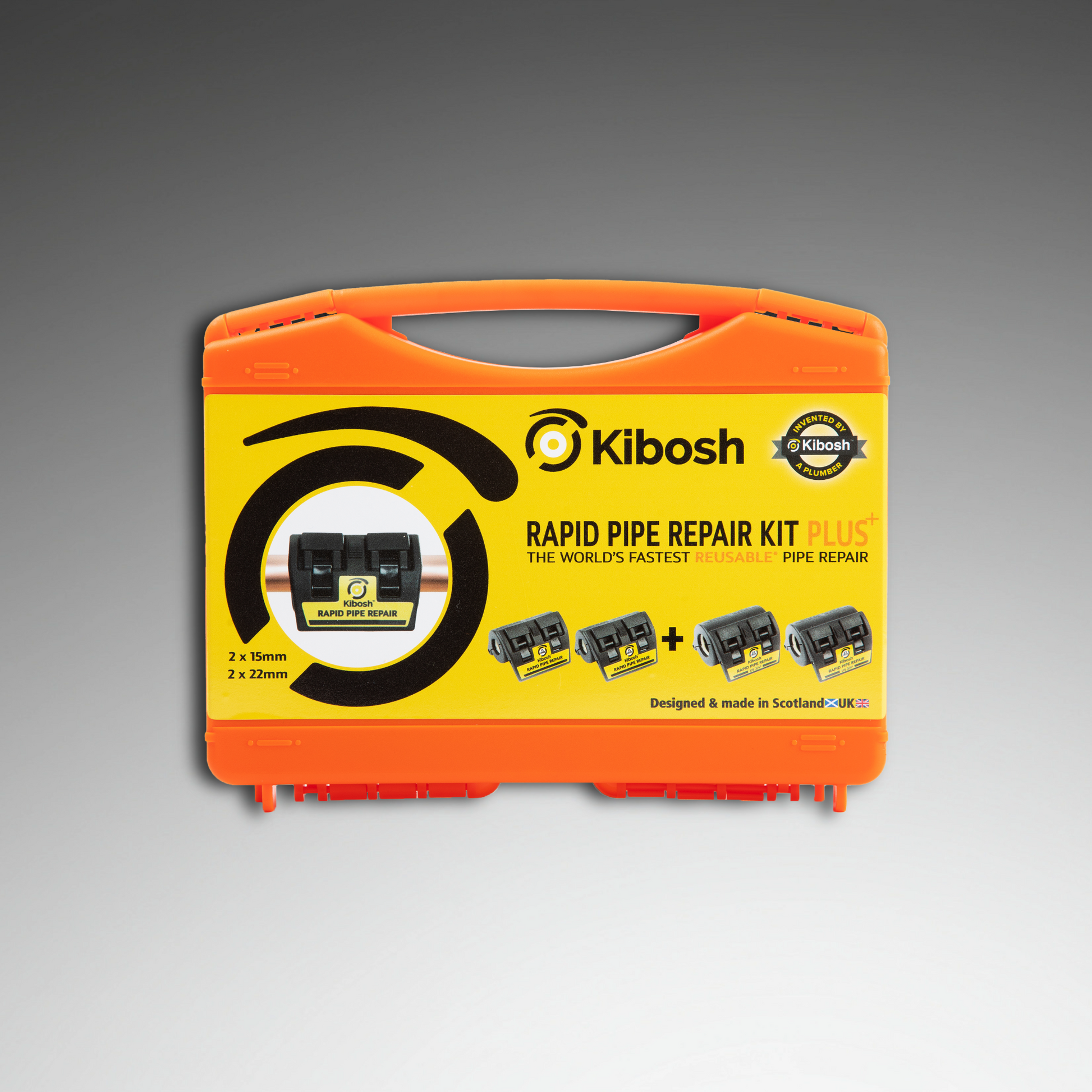 Kibosh rapid pipe repair kit plus 
rapid pipe repair clamp
15mm 22mm/US 3/4"
KIBKITO-R2