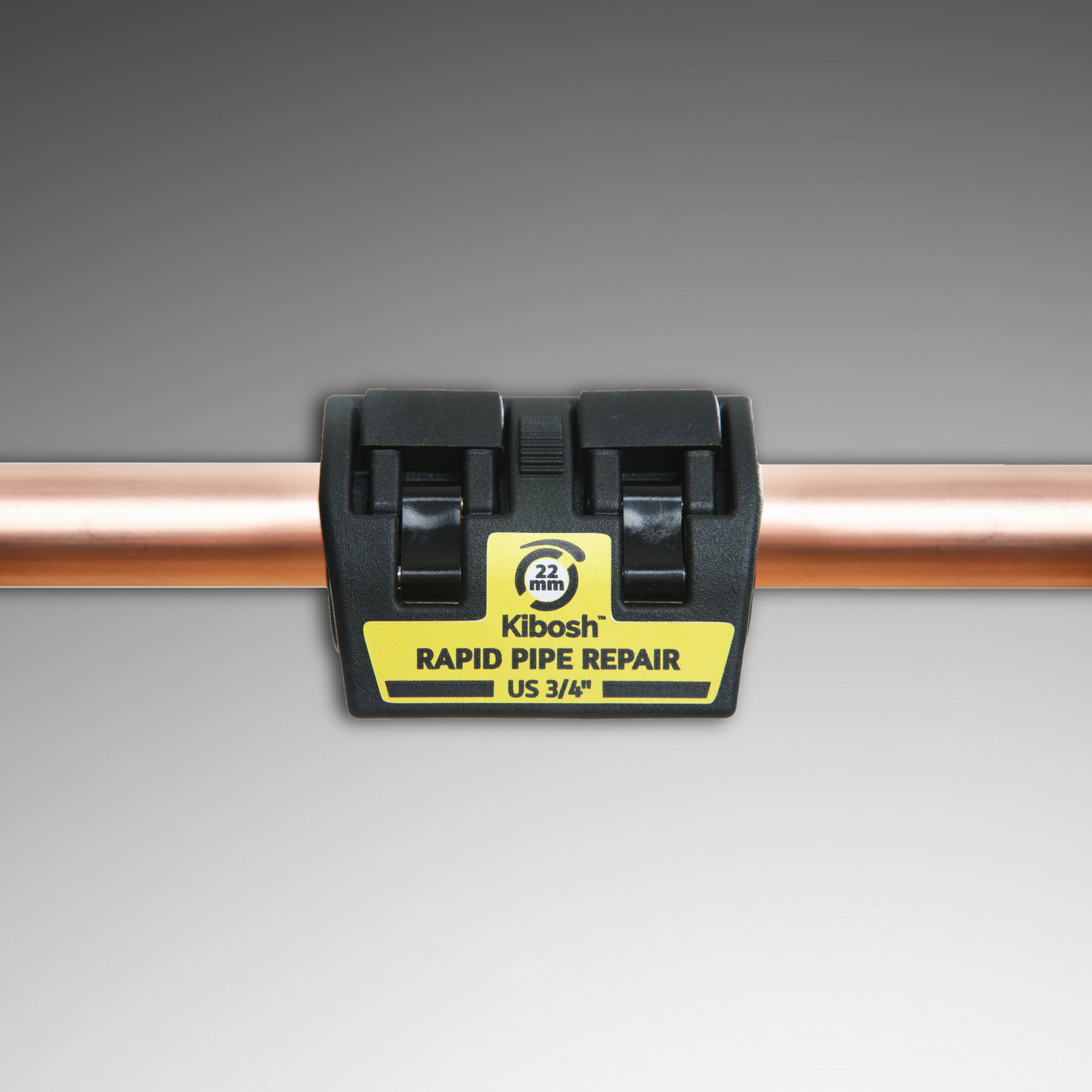 Kibosh rapid pipe repair clamp on copper pipe 22mm/US 3/4" KIB22BK-R