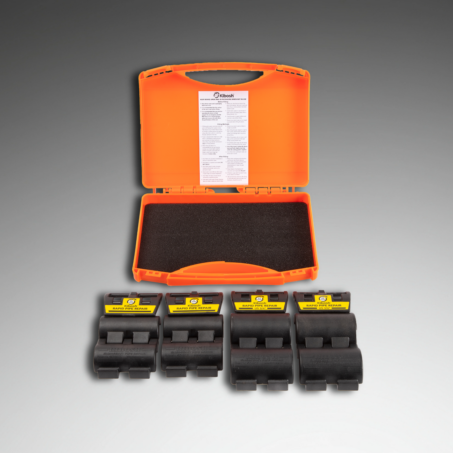 Kibosh rapid pipe repair kit plus open
Rapid pipe repair clamps
15mm 22mm/US 3/4"
KIBKITO-R2

